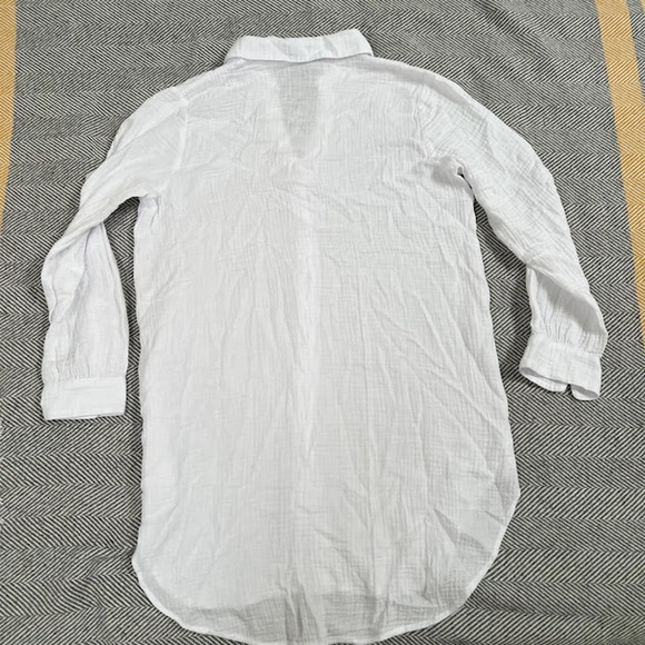 J.Crew White Crinkle Button-Down Tunic Shirt – NWT - Picture 3 of 7